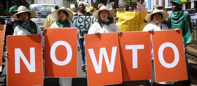 Der Welthandelsorganisation WTO stt ...rn nach wie vor auf wenig Gegenliebe.   | Foto: DPA