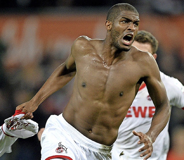 In Siegerpose:  Klns Matchwinner  Anthony Modeste   | Foto: dpa