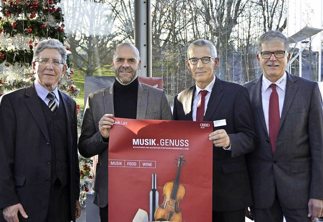 Von links: OB Wolfgang G. Mller, Tobias Meinen, Karl Drflinger, Hans Link   | Foto: Lieschke