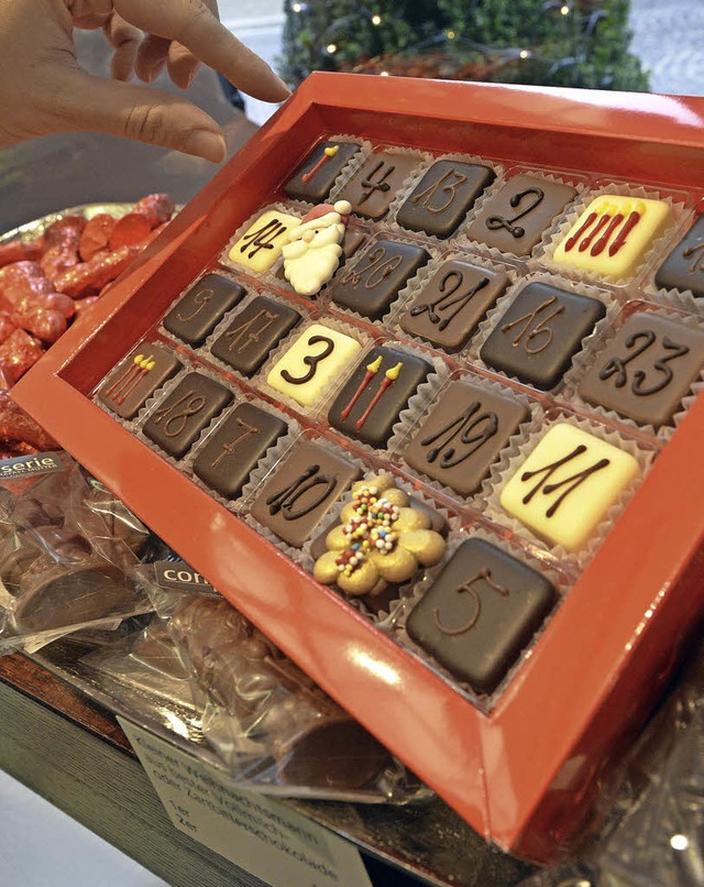 Die verzierte Schokolade verst das Warten.  | Foto: Bamberger