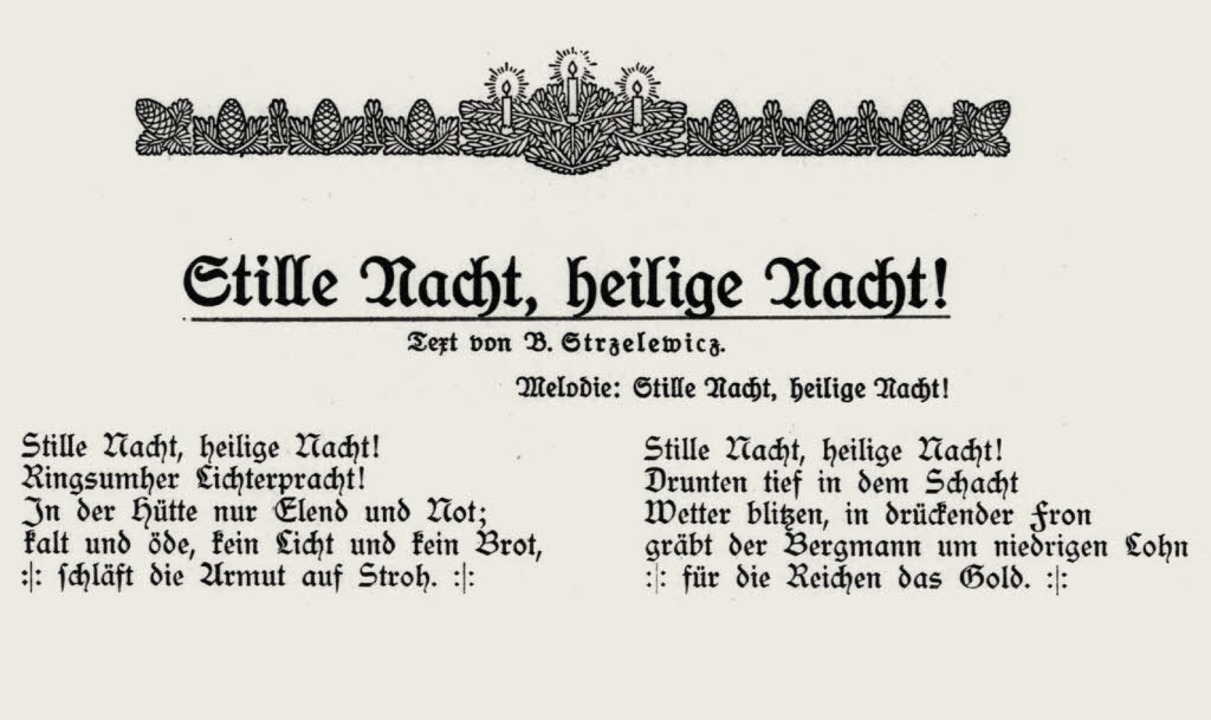 Zwei Strophen der sogenannten &#8222;A...reslaw Strzelewicz um 1900 verfasste.   | Foto: Zentrum für populäre Kultur und Musik