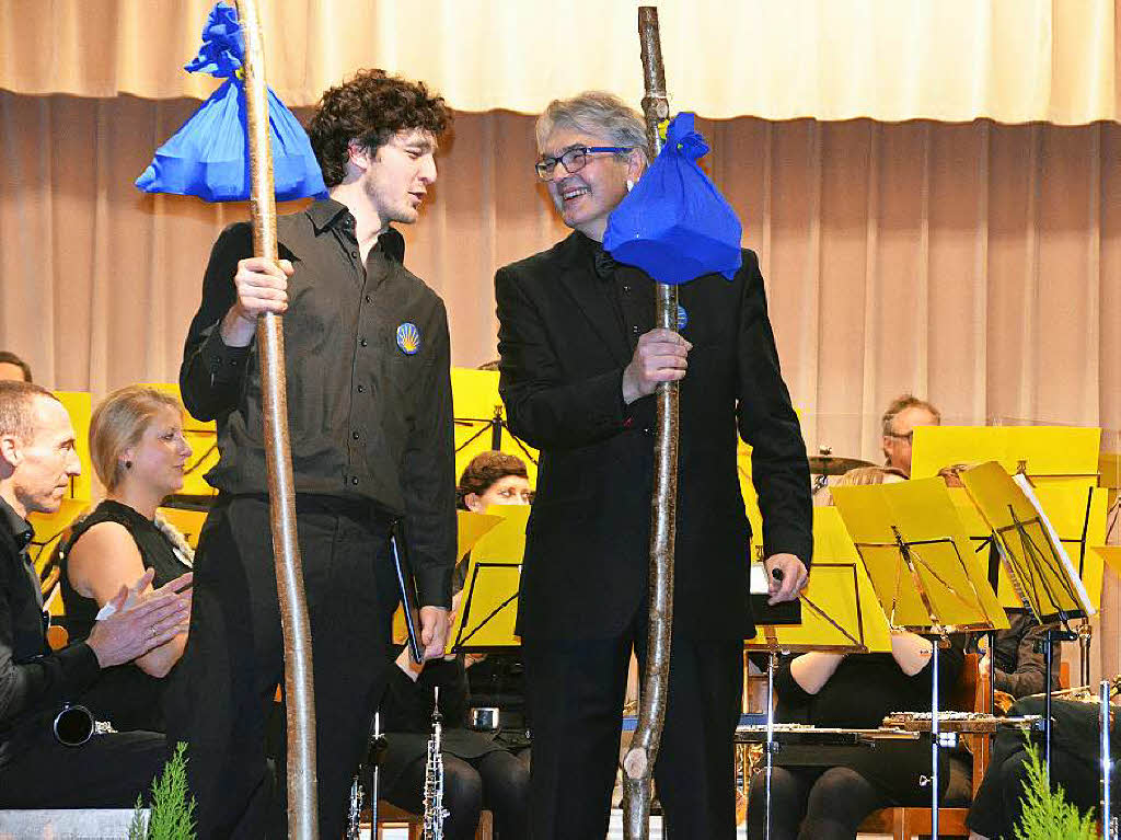 November: Doppelkonzert des Mnnerchors und der Stadtmusik unter dem Motto „Santiago de Compostela“, hier die Dirigenten Uli und Siegfrid Rappenecker.