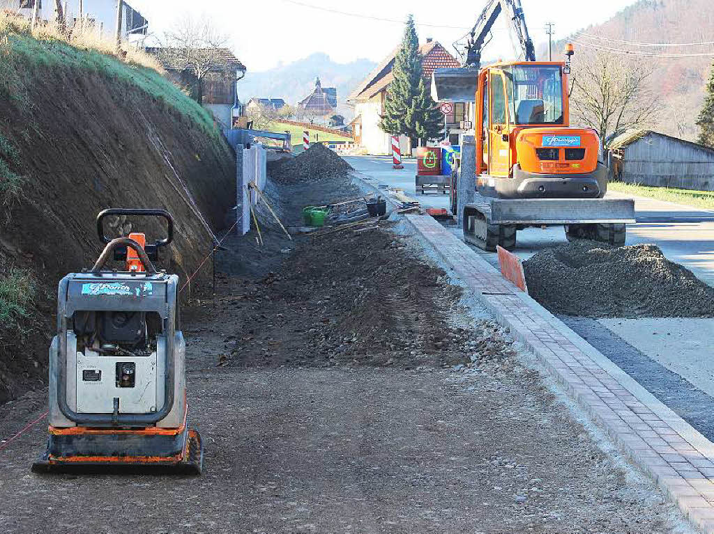 November: Bauarbeiten am Radweg Prechtal-Oberprechtal.