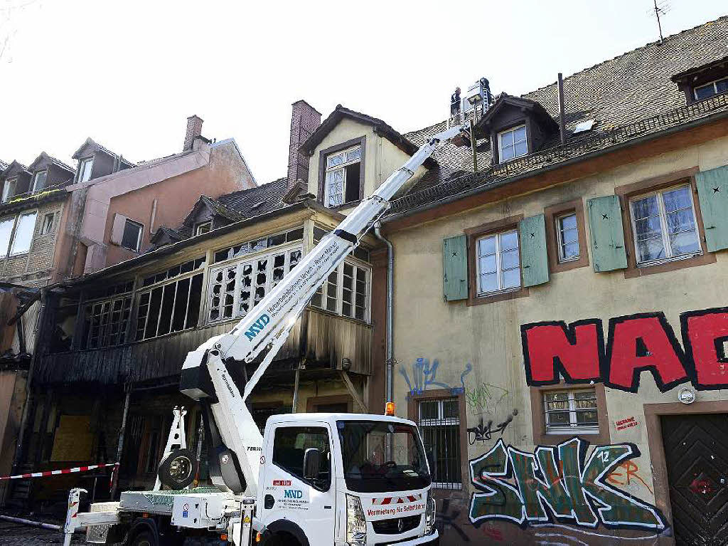 Ein Feuer richtet am 11. April viel Schaden im Freiburger Dreiknigshaus an, in dem Obdachlose mit Essen versorgt werden.
