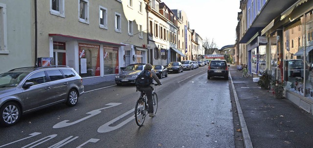 Das Emmendinger Radwegekonzept sieht m...rafenstrae zur Fahrradstrae werden.   | Foto: Gerhard Walser