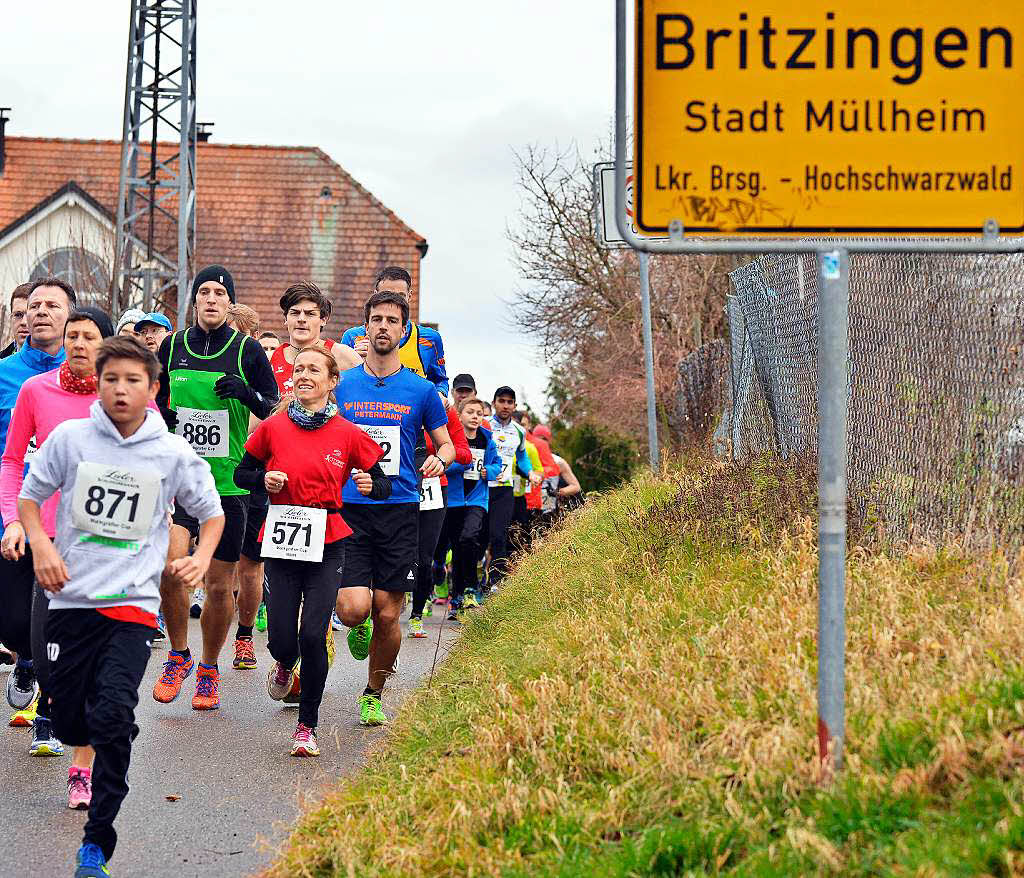 Zehn Kilometer, die es in sich haben und immer beliebter werden: Der Silvesterlauf im Mllheimer Ortsteil Britzingen erfreut sich unter Ausdauerlufern und Zuschauern auch bei der 31. Auflage wachsender Beliebtheit.