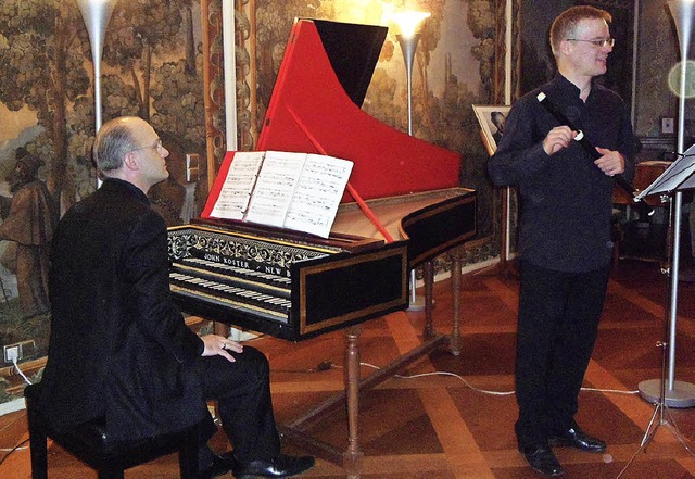Der Fltist Henrik Wiese (rechts) und ... berzeugten mit virtuosen Vortrgen.   | Foto: Bianca Flier