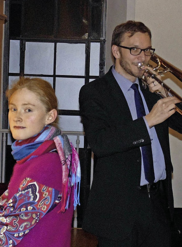 Vanessa Werner und Jrgen Thun beim Ne...zert in der evangelischen Stadtkirche   | Foto: Michael Gottstein