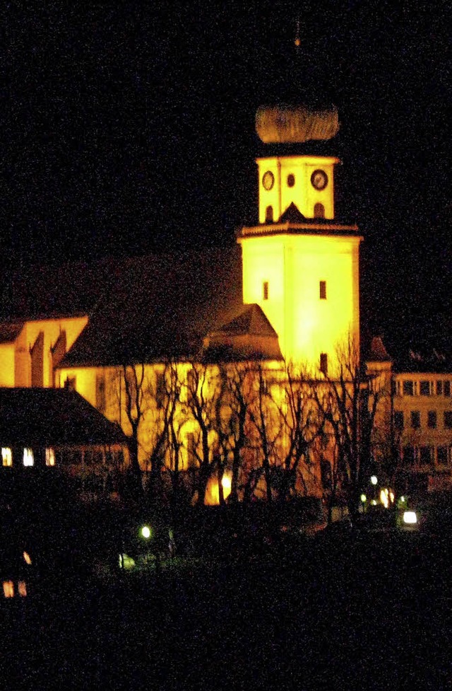 Das Kloster St. Trudpert wird auch kn...leuchtet. Innen kommt LED zum Einsatz.  | Foto: Manfred Lange