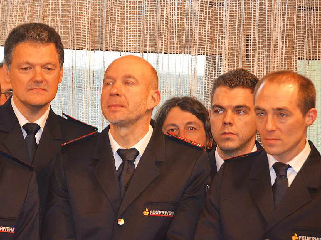 Unter den Gsten auch Mitglieder der Feuerwehr, unter anderem der neue Kommandant der Wehr Ehrenkirchen, Christoph Blattmann (links).