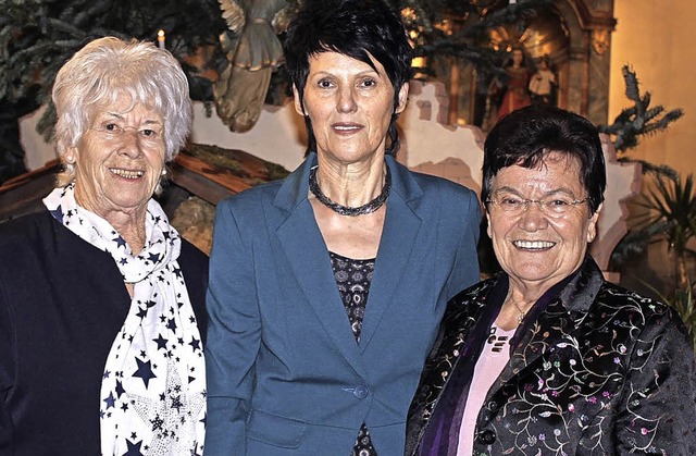 Walburga Haag, Ulrike Dilger und Marga... das Leitungsteam des Seniorentreffs.   | Foto: adelbert mutz