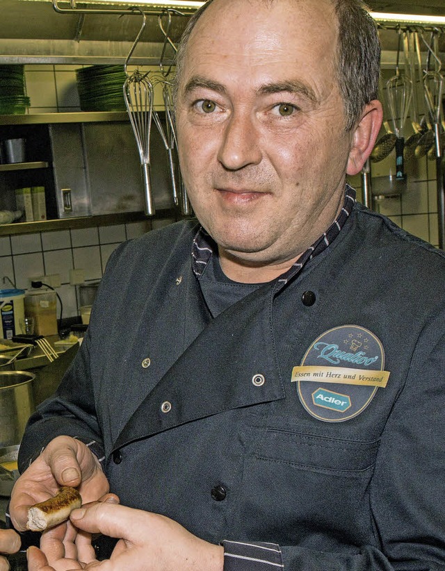 Metzgermeister Uli Preiser hat Gnsebratwurst kreiert.  | Foto: wd