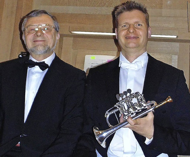 Wim van Hasselt (Trompete) und Bernhard Marx  | Foto: Gottstein