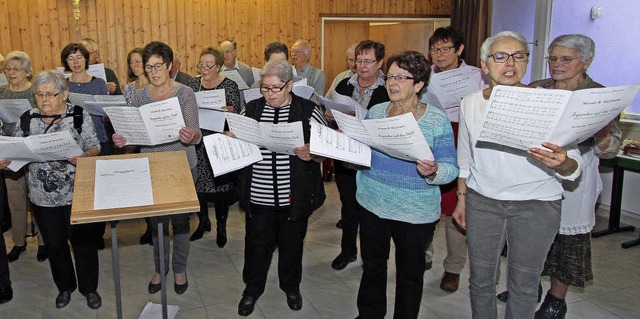 Die Mitglieder des Achkarrer Kirchenchors sangen weihnachtliche Lieder.  | Foto: Herbert trogus