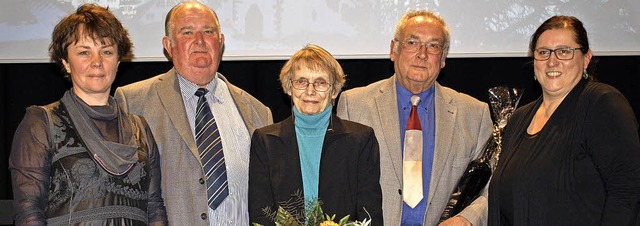 Beim Neujahrsempfang Brombach ehrten O... Jutta Krauel und Karl Weber (Mitte).   | Foto: Paul Schleer