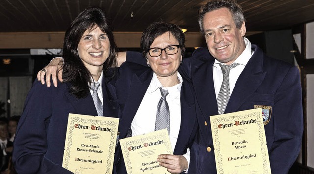 Eva-Maria Rieser-Schtzle, Dorothea Sp...renmitgliedern der Stadtmusik ernannt.  | Foto: Photographer: Gabriele Zahn