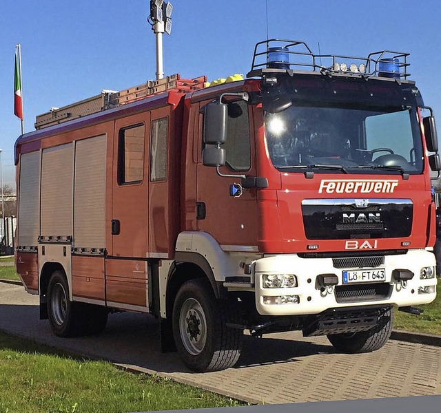 Aus Italien nach Tegernau: Das neue Hilfeleistungs-Lschgruppenfahrzeug   | Foto: zvg