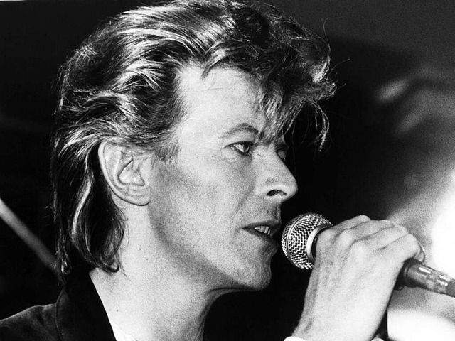 David Bowie 1987 bei einer Pressekonferenz in Mnchen  | Foto: AFP