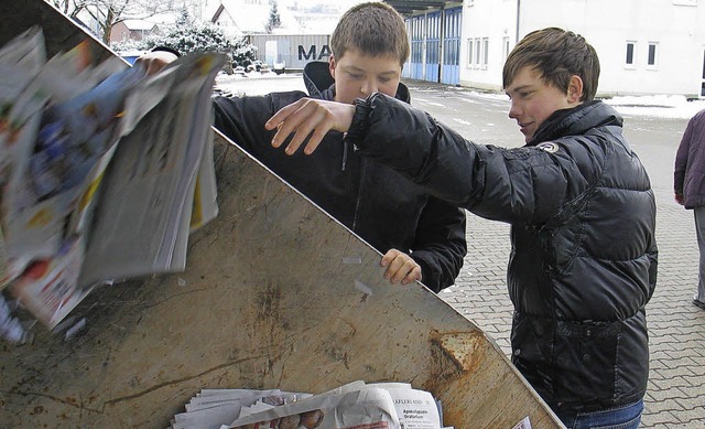 &#8222;Wir sammeln weiter Papier am Ba...unde Schliengen - hier ein Archivfoto.  | Foto: Jutta Schtz