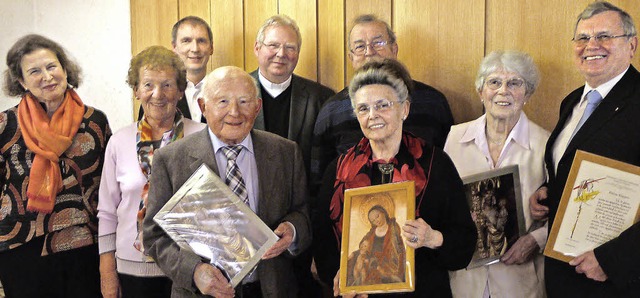 Kirchenchor Schwrstadt-flingen (von ...ed Henle, Rita Frank und Elmar Kpper   | Foto: Hans Loritz