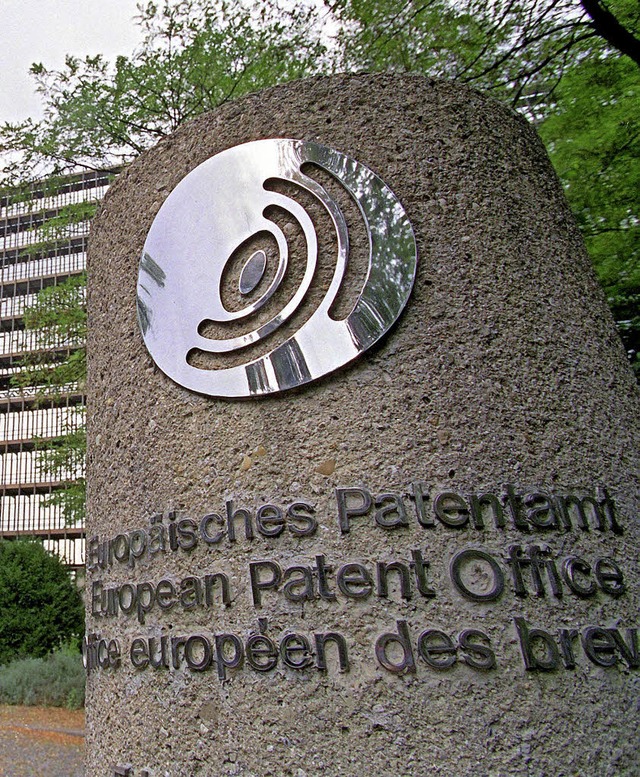 Der Eingang des Europischen Patentamts in Mnchen  | Foto: dpa