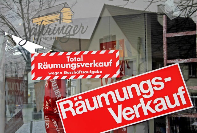 Aus und vorbei: Das Ladensterben in He...tzt auch das Traditionshaus Zhringer.  | Foto: Sabine Model