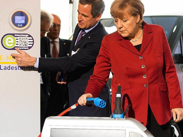 Merkel setzt auf die Elektromobilitt.  | Foto: Soeren Stache
