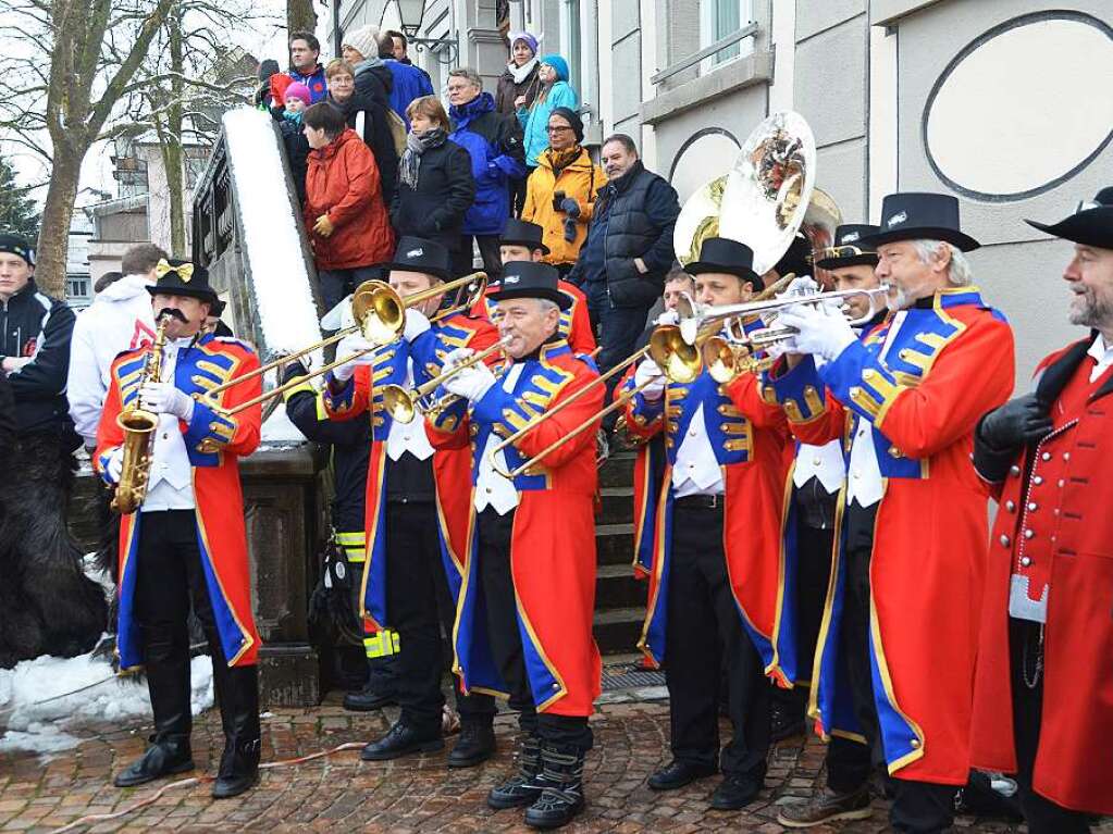 Auch die Chio-Maico-Band sorgte beim Wehrer Narrenbaumstellen fr musikalische Unterhaltung.