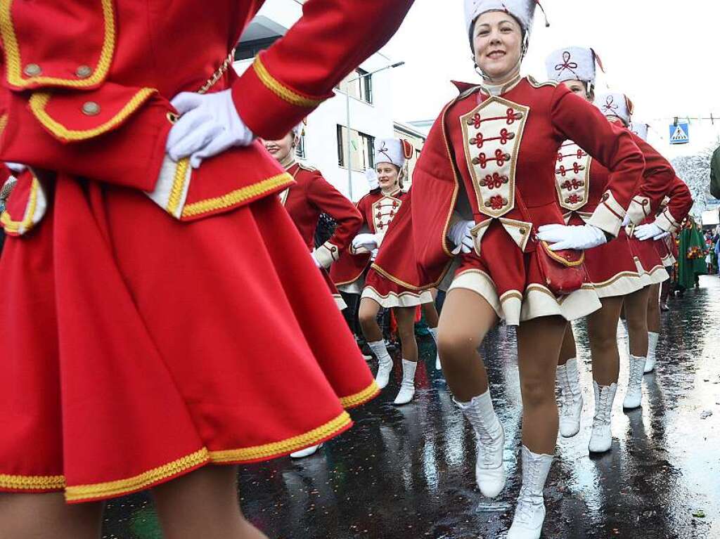 In Stegen beteiligten sich 74 Narrenznfte, Musikkapellen, Guggemusiken und Fasnetcliquen am groen Jubilumsumzug der Waldgeister.