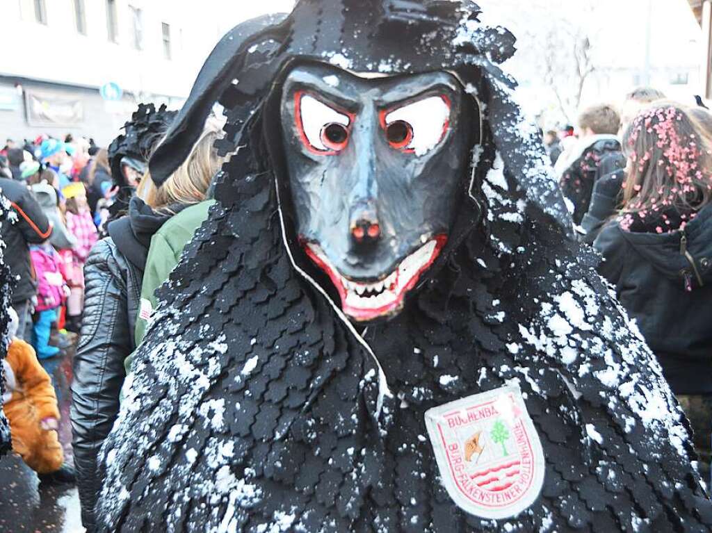 In Stegen beteiligten sich 74 Narrenznfte, Musikkapellen, Guggemusiken und Fasnetcliquen am groen Jubilumsumzug der Waldgeister.