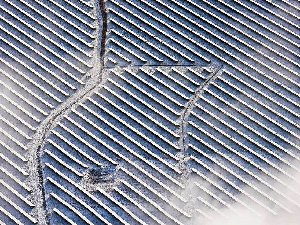 Verschneiten Solarpark in Peitz Verschneiten Solarpark in Peitz