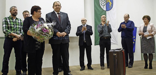 Berthold Klingele wurde von den Gemeinderatskollegen verabschiedet.  | Foto: Verena Wehrle