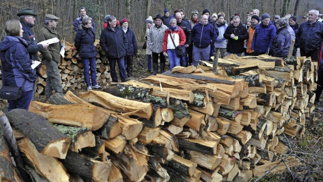 Im Trio versteigerten sie Holz in Meng... und Forstamtsleiter Hans Burgbacher.   | Foto: Thomas Kunz