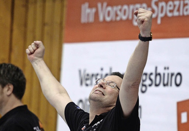 In Siegerpose will sich SG-Coach Ole A...ie gegen Kornwestheim prsentieren.     | Foto: Seeger