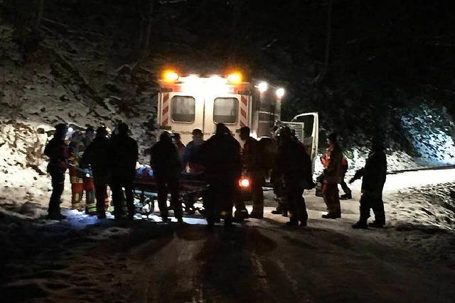 Nur zu Fu knnen die Retter einer Wanderin in Not helfen