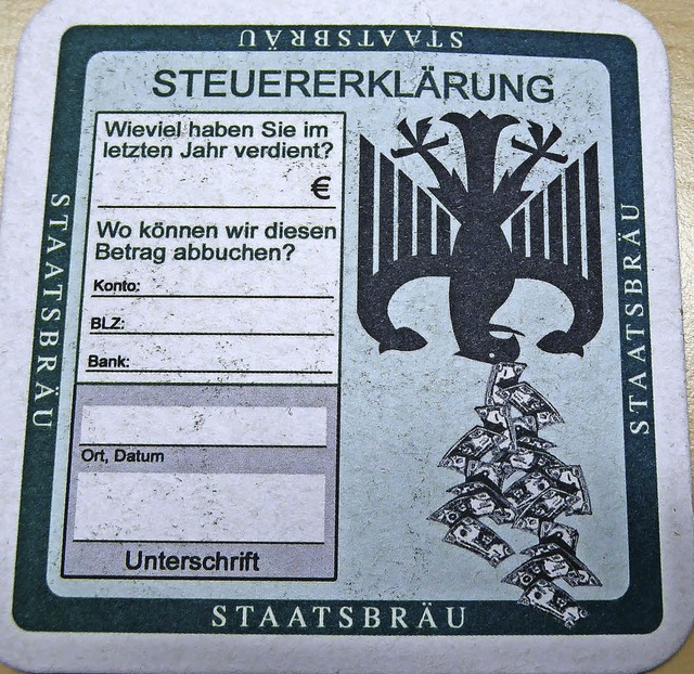 Die Steuererklrung auf dem Bierdeckel &#8211; so einfach geht&#8217;s.   | Foto: hsl