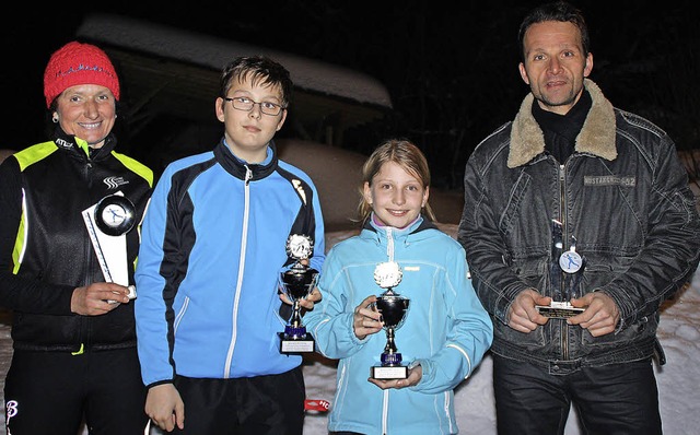 Pokalgewinner beim Nachtvolksskilauf i...iner, Letizia  Ltti und Stefan Bhm    | Foto: Bhm