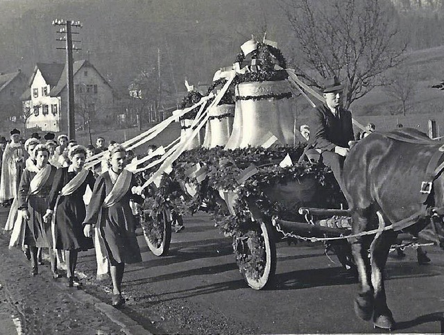 Ein Bild vom feierlichen Einzug der ne... Der Kutscher war Josef (Sepp) Weber.   | Foto: Privat