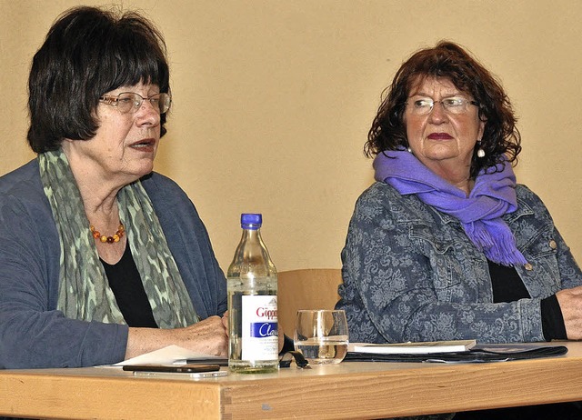 Staatsrtin Gisela Erler (links) und d...ent der Menschen in Baden-Wrttemberg.  | Foto: Kai Kricheldorff