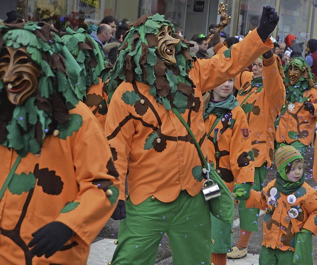 Machen an Fasnacht eine lange Nase: die Hudeli   | Foto: Michael Krug