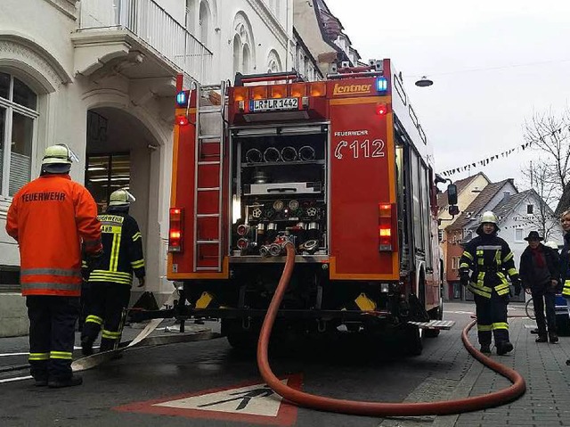 Feuerwehreinsatz in der Kaiserstrae in Lahr.  | Foto: Bastian Bernhardt
