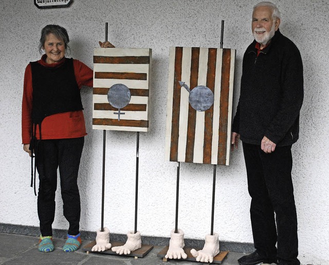 Die groen Fe, deren Stellung sie f... am Kastelberg. Rechts Klaus Benkert.   | Foto: Sylvia-Karina Jahn