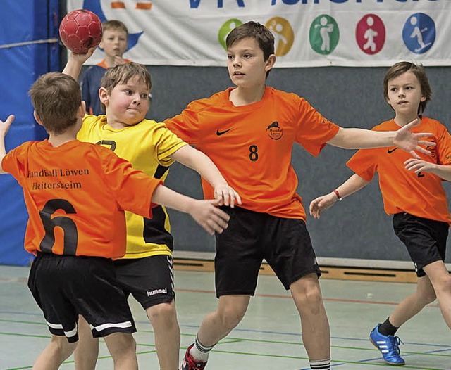 Mit Feuereifer waren die Handballkinde...Talentiade in Grenzach bei der Sache.   | Foto: Verein