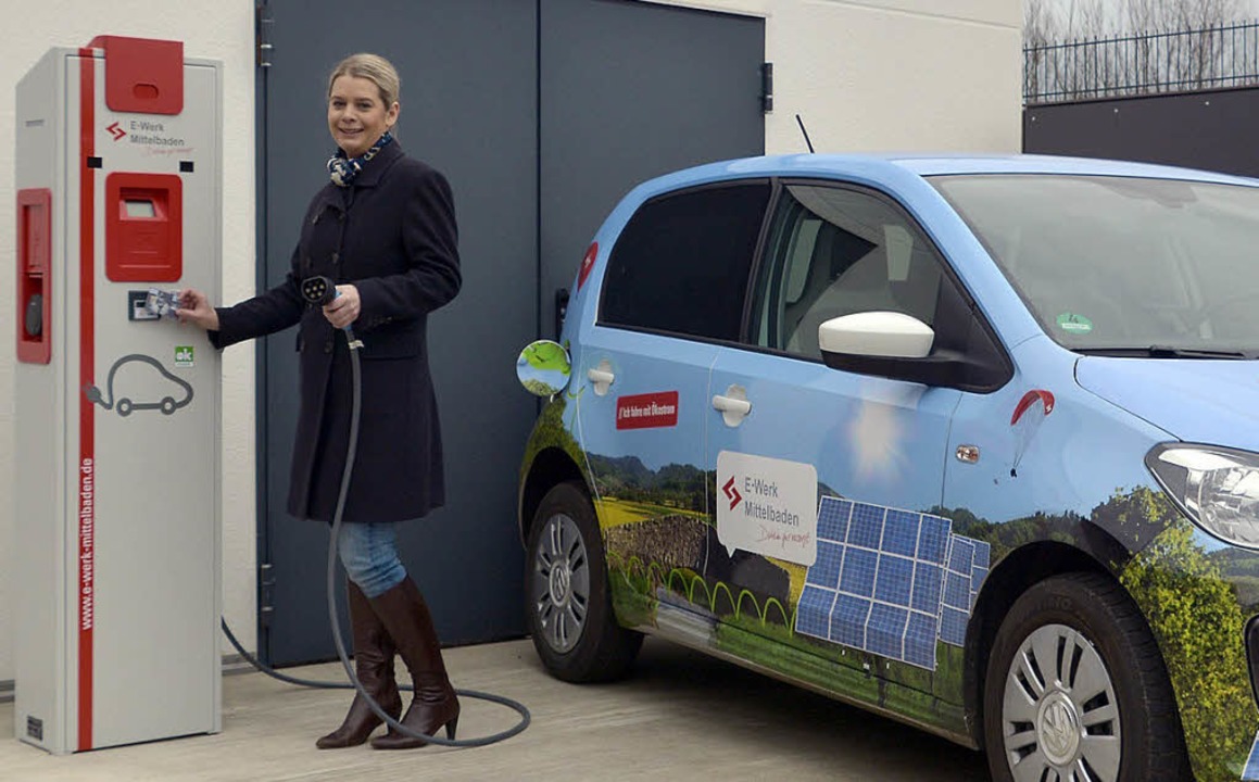 Eine der neuen Ladesulen fr Elektroautos   | Foto: E-Werk