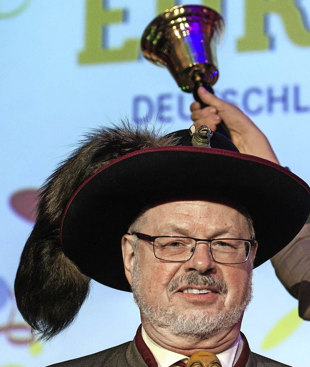 Roland Wehrle bei der Verleihung der Goldenen Narrenschelle  | Foto: Patrick Seeger (dpa)