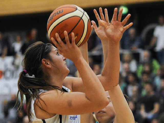 USC-Basketballerin Alexandra Williams ...n beste Werferin aus Freiburger Sicht.  | Foto: Achim Keller