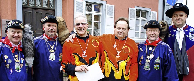 Narrenmeister Klaus-Peter Klein, Raine...s Messmer und Uwe Wissler (von links)   | Foto: SEDLAK