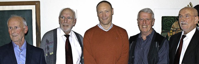 Vorstand und geehrte Mitglieder bei de..., Karlfrieder Zandt und Joachim Elis.   | Foto: GESSNER