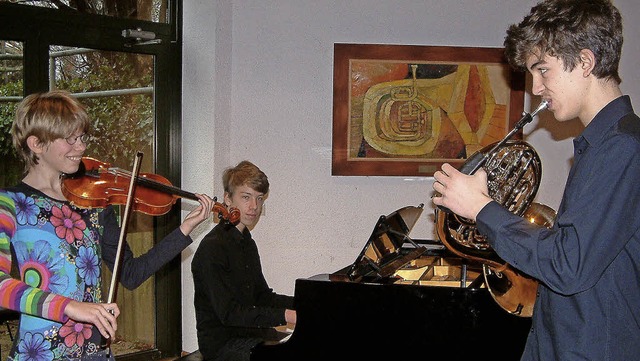 Erfolgreiches Geschwister-Trio: Meike,...ugend musiziert&quot; in Rheinfelden.   | Foto: Roswitha Frey