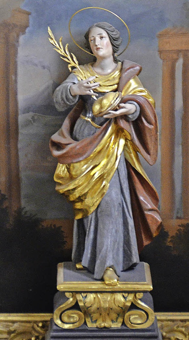 Die Heilige Agatha ist in der gleichnamigen Kirche in Horben zu sehen.   | Foto: S. Hesser
